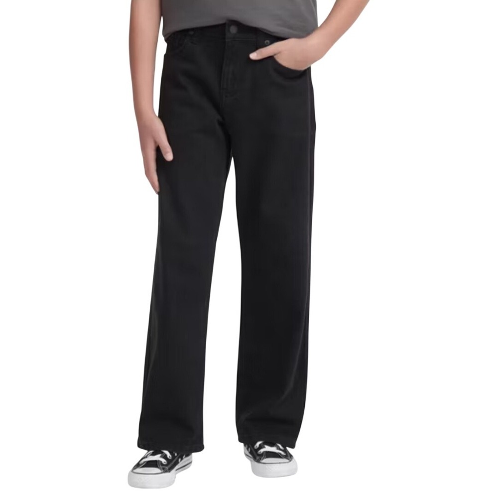 Levi's Boy's Black Loose Straight Stretch Denim Jeans Size 12 26x27